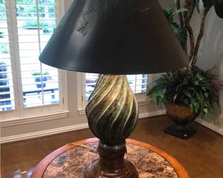 Verdi green swirl base lamp