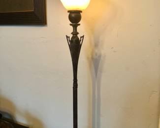 Deco style torchiere lamp