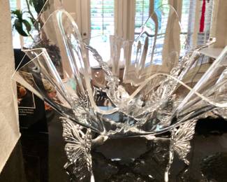Arthur Court lucite bowl on butterfly base