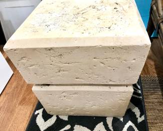 Contemporary stone look cube table