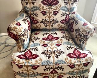 Pair of print chairs by Hickory