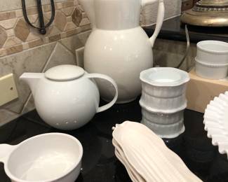White serving pieces