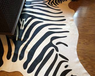 4X6 Zebra print leather rug