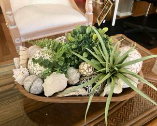 Custom shell/succulent arrangement