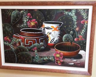 Native American Painting Of Pots By Ann Brose