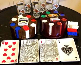 Vintage Poker Sets Complementary Dishes