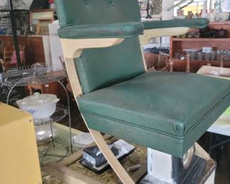 Vintage McKay Green Naugahyde MidCentury Spring Rocking