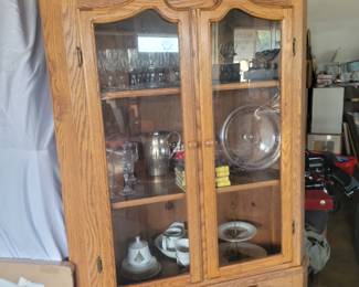 Oak corner cabinet 