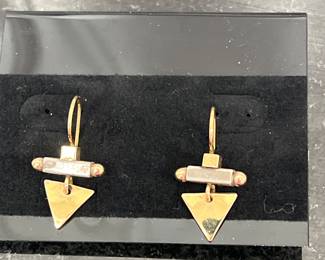 14k gold and silver earrings