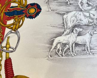 Large Gucci silk scarf Hunt scene 