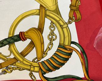 Gucci large silk scarf with Hunt Scene 