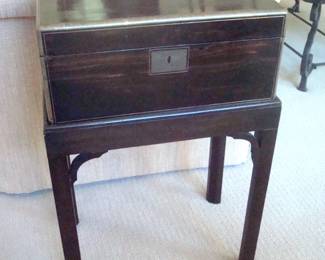 Antique mahogany chest on stand