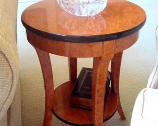 One of two Satinwood, custom, hand made tables