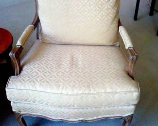 One of two French style arm chairs