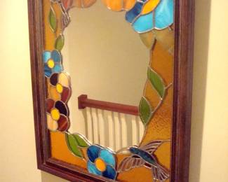 Mirror with leaded glass