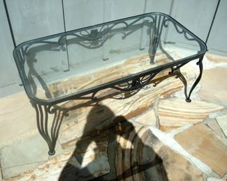 Wrought iron glass top table