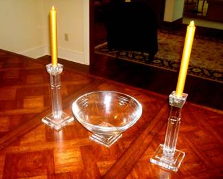 Waterford bowl & candlesticks
