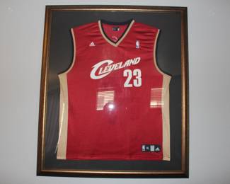 Lebron James Cleveland jersey - framed
