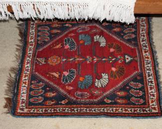 Handmade vintage Persian square rug
