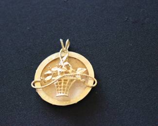 14k gold Happy Birthday pendant