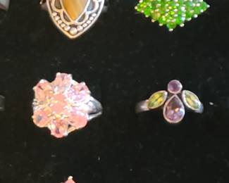 A very small portion of the over 1,000 Sterling rings in this sale. 