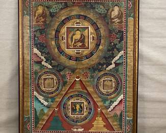 Large Buddhist Thangka Painting