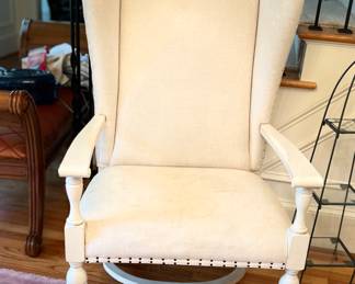 Very nice high back wing chair one of a pair
