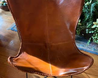 Leather sling back chair