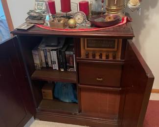 vintage stereo mahogany cabinet 