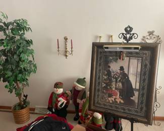 christmas decor easels ficus trees