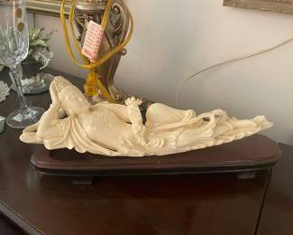 vintage Chinese resin, laying Buddha.