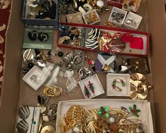tons of clip on earrings vintage