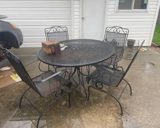 wrought iron patio set