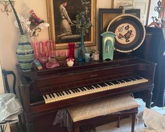 Mahogany acrosonic piano