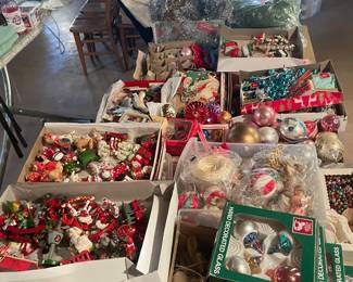 Tons of vintage ornaments