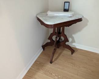 Marble top pedestal table