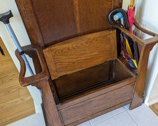 Vintage hall tree bench