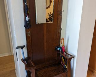 Vintage hall tree bench