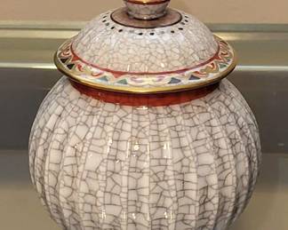 Rare Dahl-Jensen globular jar with fluted body - Art Deco influence $195