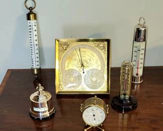 Rare 1890s Wood & Hughes Sterling Silver Hanging Thermometer 6.75" h.   $295  