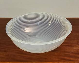 Rare late 19th century American freeblown opalescent glass swirl centerpiece bow with narrow everted mouth rim.  4" high, 12" diameter  Perfect Condition.    $295