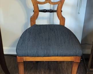 Pair Biedermeier birch side chairs.  $235 pair 