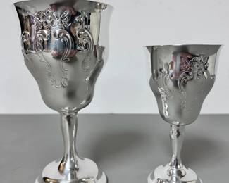 Gorham Silverplated, 12 Wine Glasses, 12 Goblets
