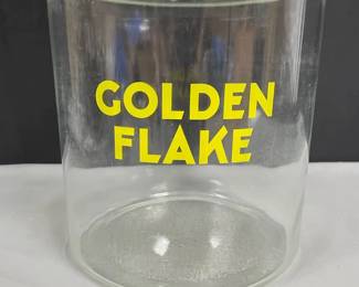 Large Golden Flake Glass Container