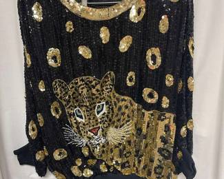 Leopard Sequins Silk