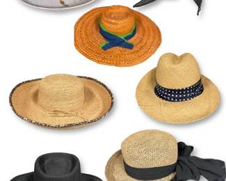 Lot Of 7 Womans Straw Hats