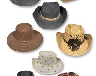 Lot Of 9 Womans A Western Hats