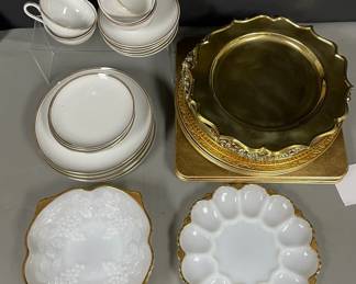 Lot Of 24 Gold Chargers Royalton China Set