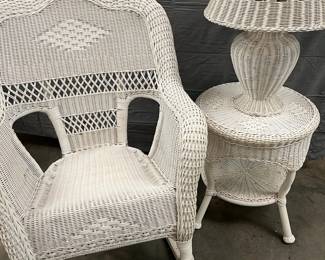 Rocker, Table And Lamp
