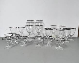 Set Of Silver Tone Glasses